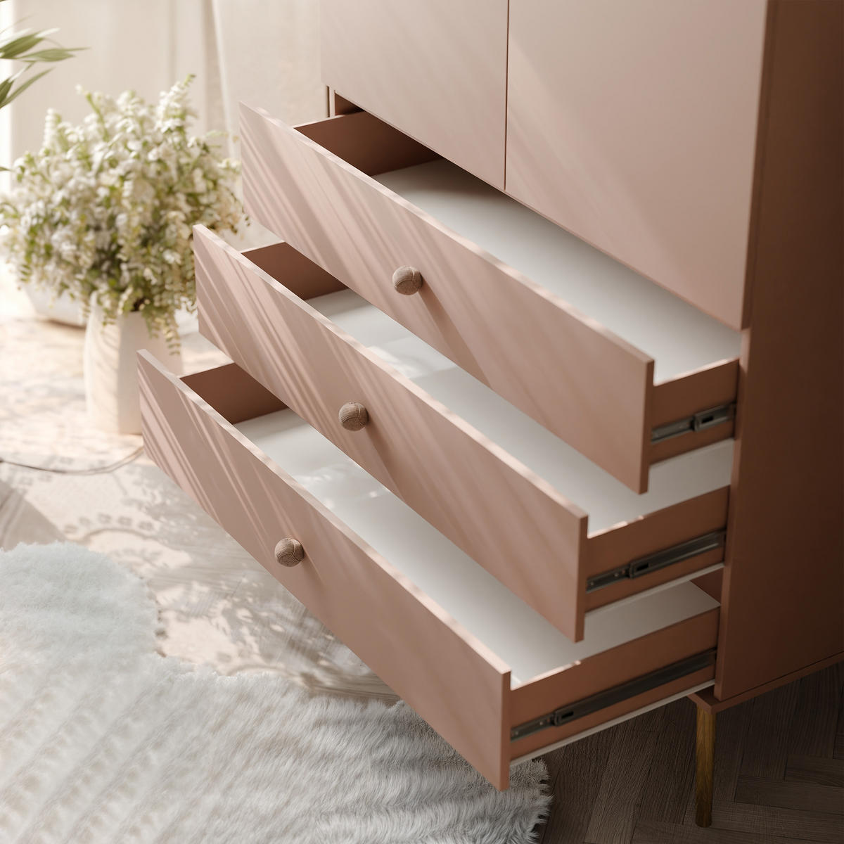 DREHTÜRENSCHRANK VALERIO 2-türig 100/52/202 cm Rosa - Rosa, Naturmaterialien/Holz (100/202/52cm) - Idohome