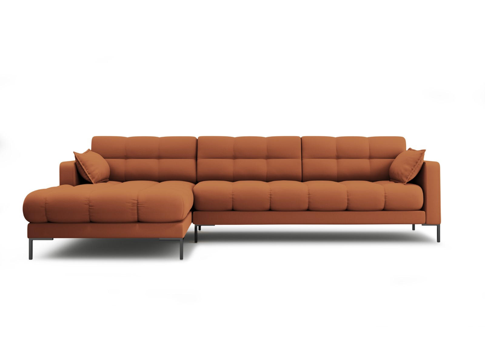 ECKSOFA links Mamaia aus strukturiertem Stoff ziegelstein 5 Sitzplätze - Braun, Textil (185/293cm) - Micadoni