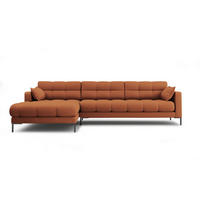 ECKSOFA links Mamaia aus strukturiertem Stoff ziegelstein 5 Sitzplätze - Braun, Textil (185/293cm) - Micadoni