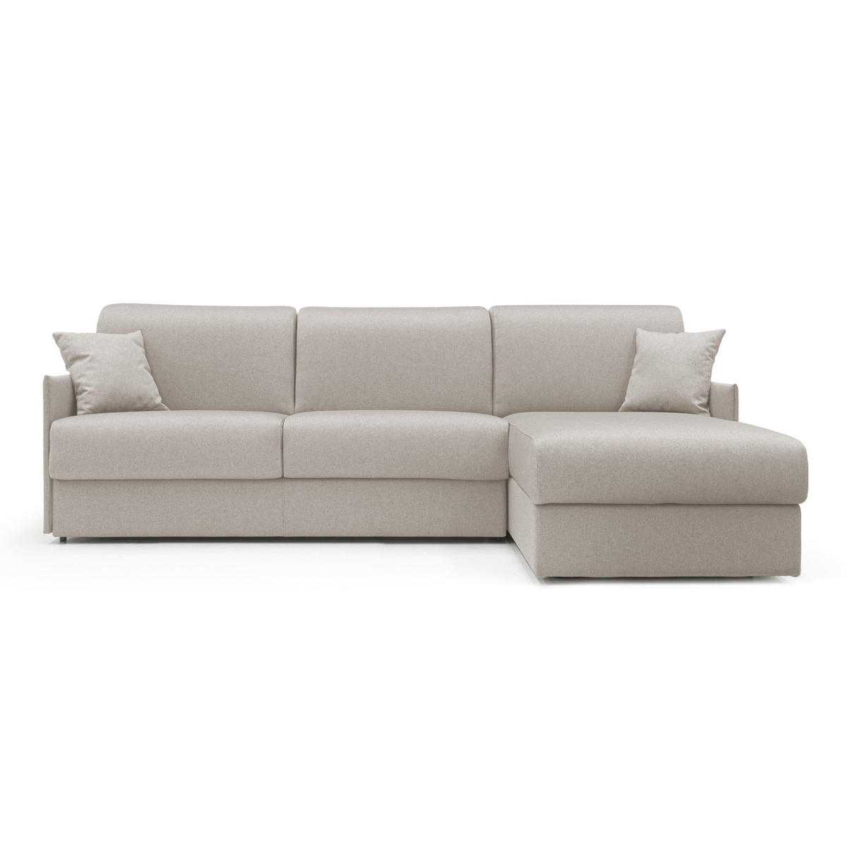 ECKSOFA LINKS Evans - Creme, Textil (252/96cm) - Divani.store