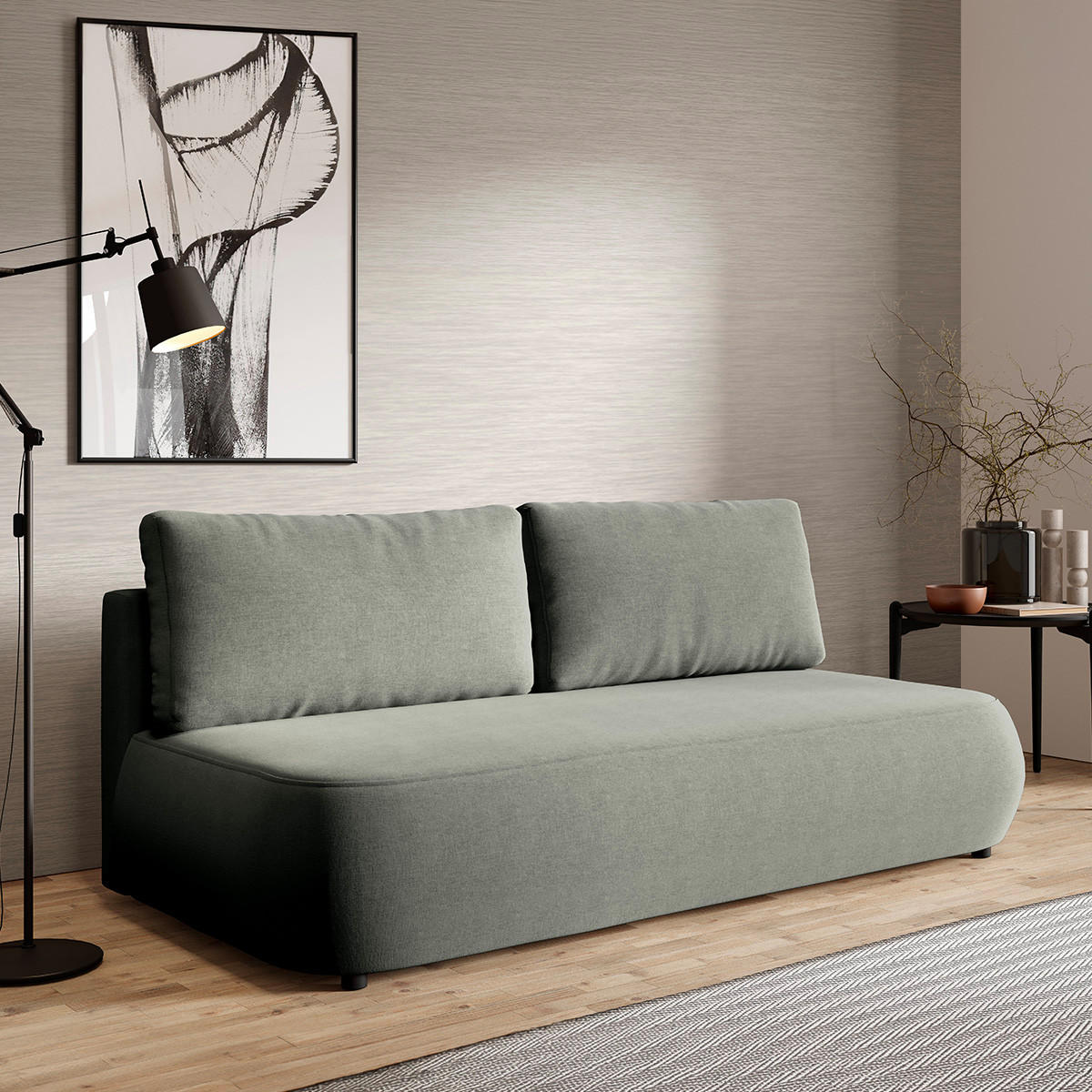 SOFA Antonio 3 Sitzplätze Grau - Grau, Holz (210/82/106cm) - Petits-meubles