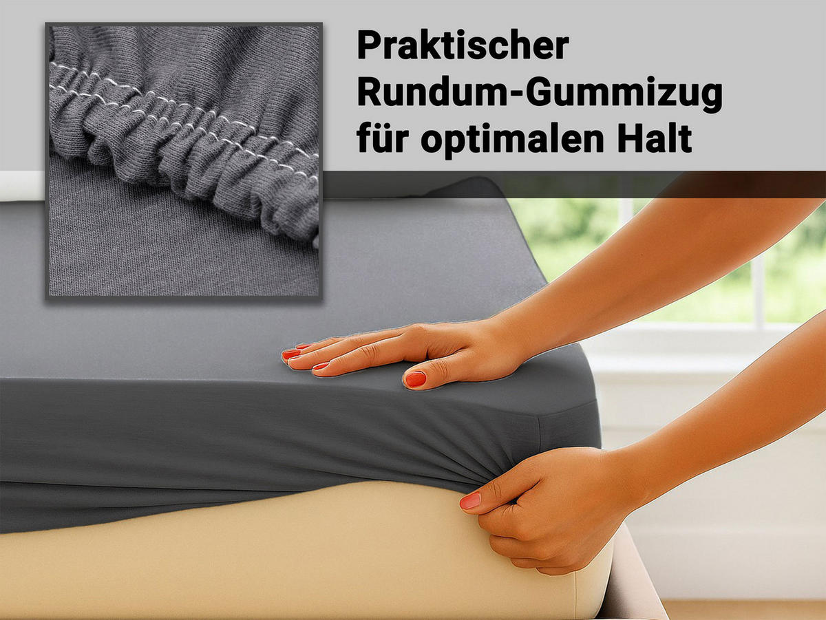 SPANNBETTLAKEN, 100x200 cm, 100% Baumwolle - Anthrazit, Textil (100/200cm) - Zollner