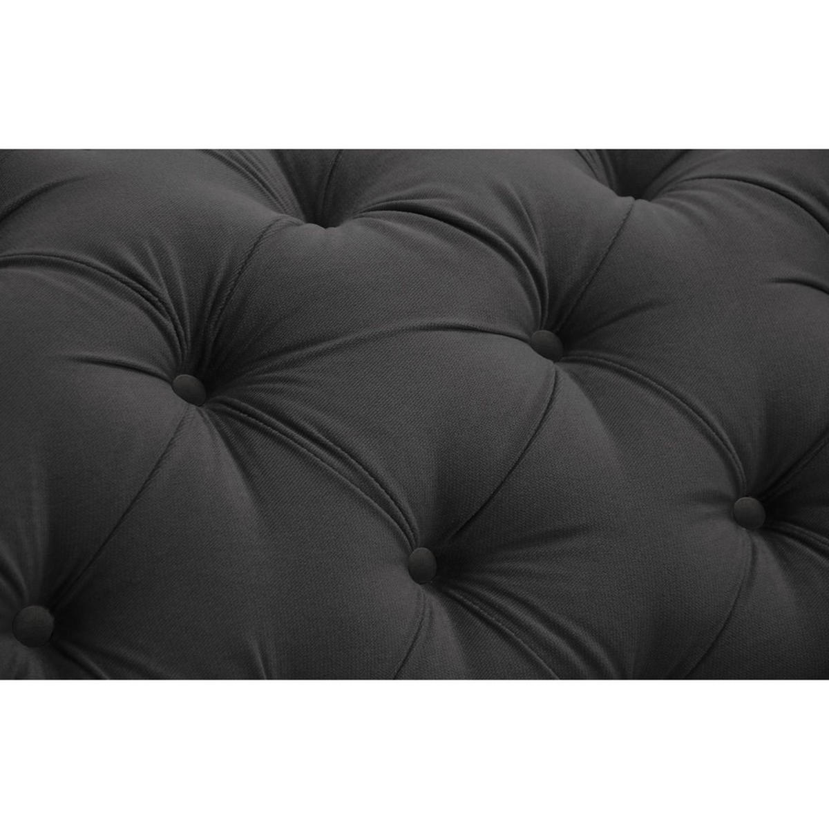 ECKSCHLAFSOFA Chester im Chesterfield-Stil, Grau, rechts - Schwarz/Grau, Textil (278/173cm) - Beautysofa