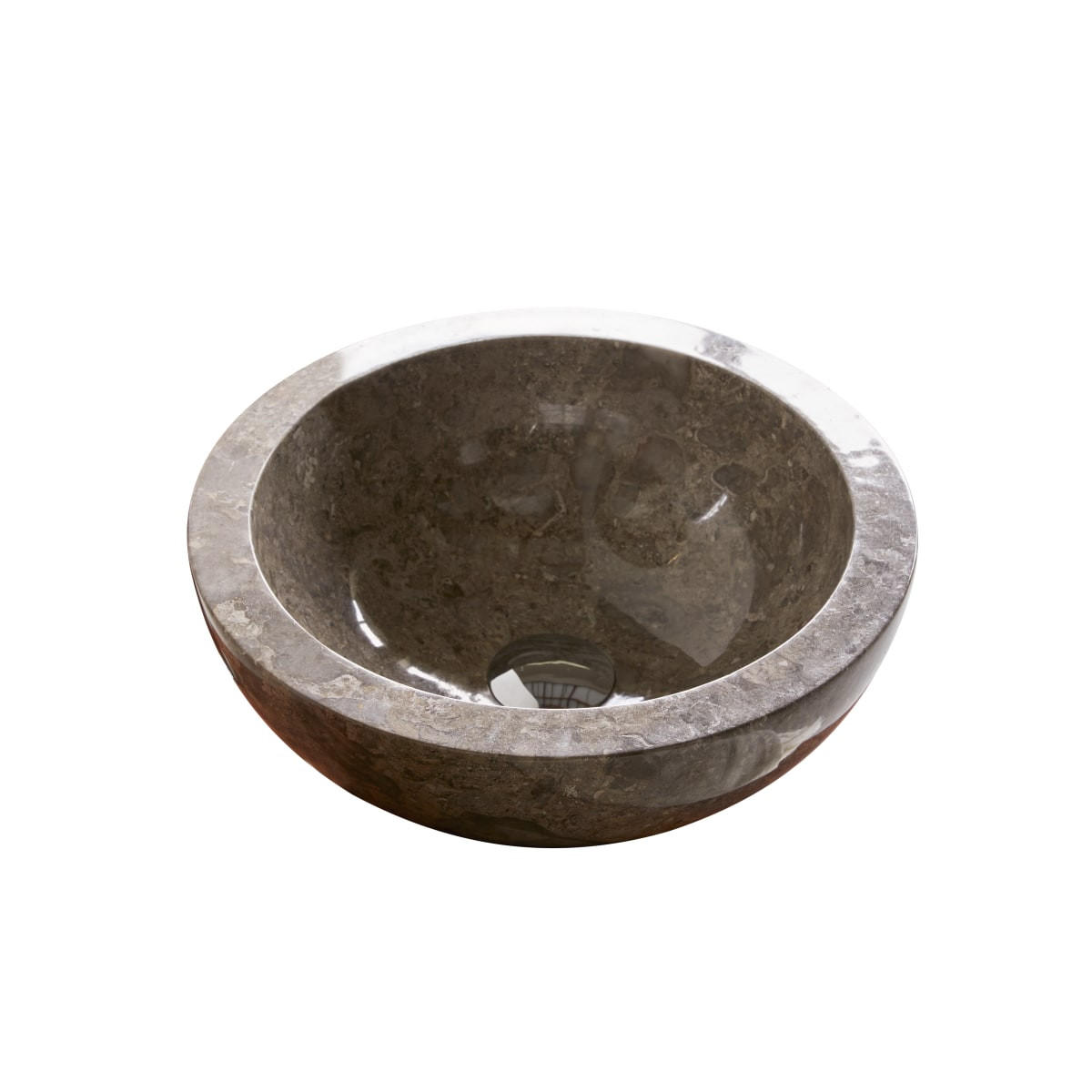 WASCHBECKEN Bahya Grau aus Marmor - Grau, Stein (35/15/35cm) - Tikamoon