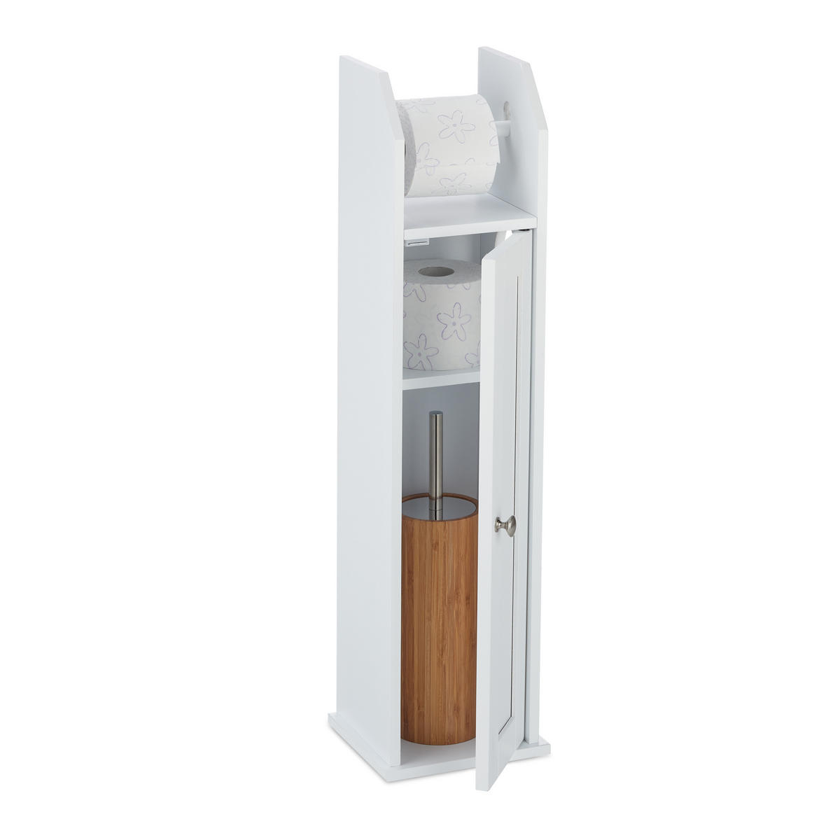 TOILETTENPAPIERHALTER - Weiß, Holzwerkstoff (20/78.5/18cm) - Relaxdays