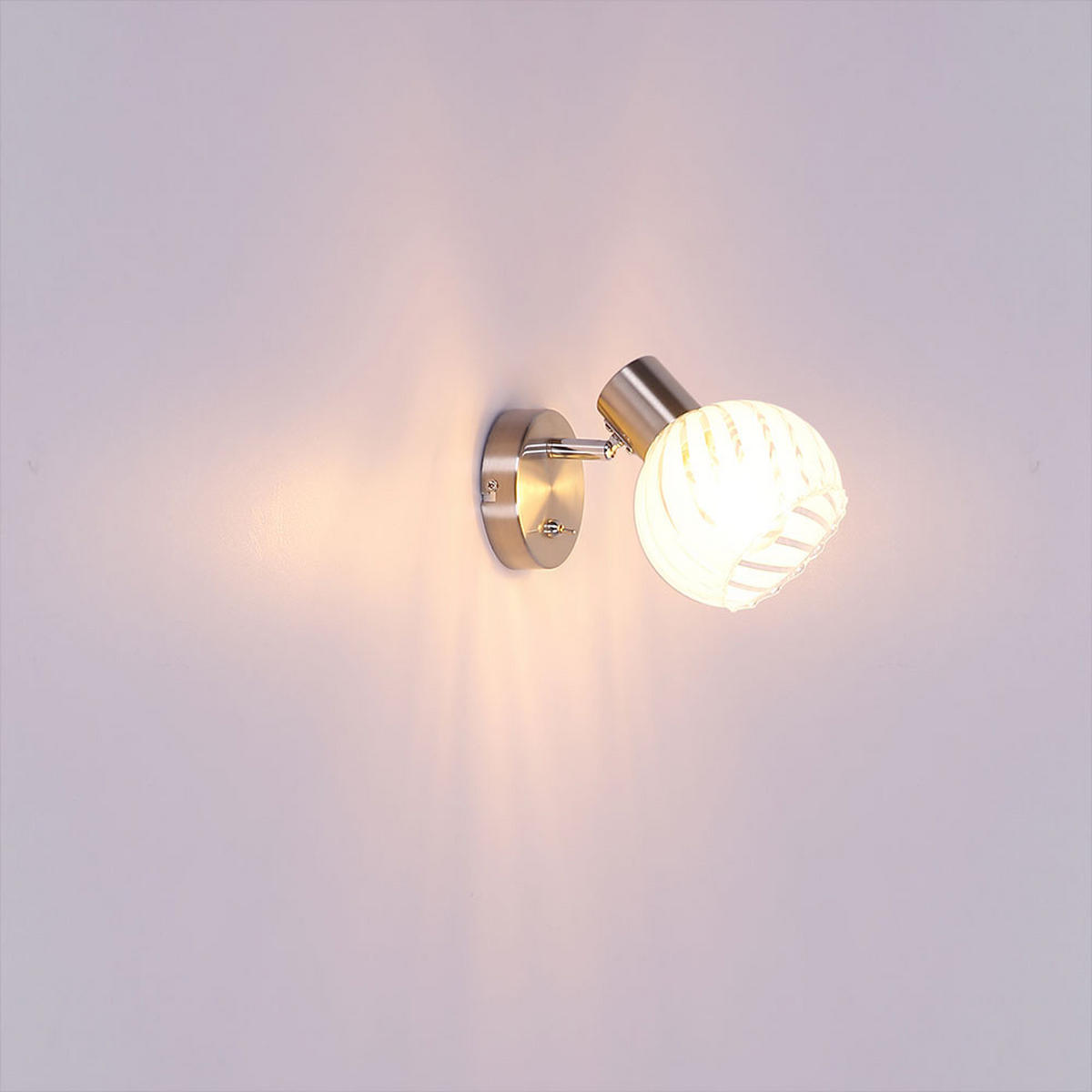 WANDELEUCHTE Chrom Weiß Glas - Weiß, Glas (13/15/15.6cm) - Globo Lighting