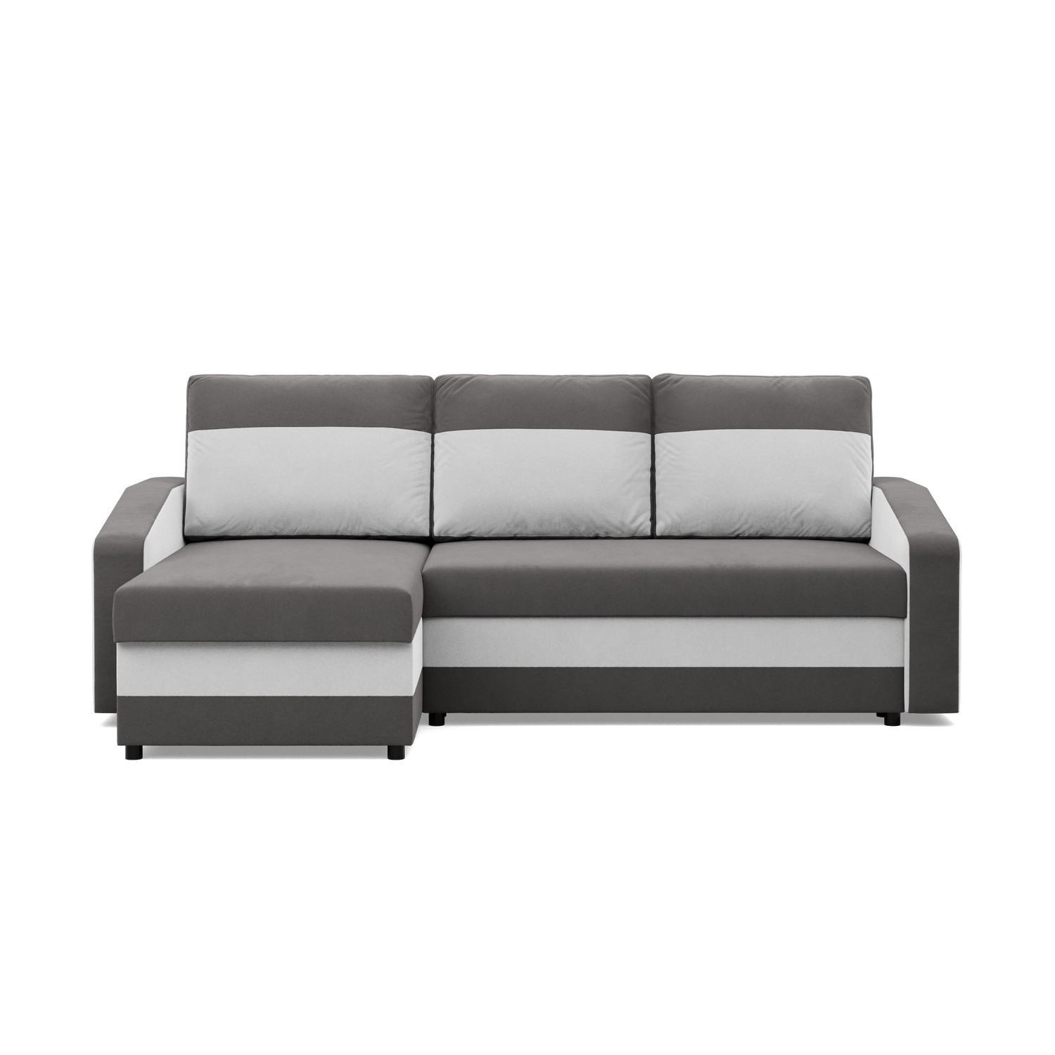 ECKSOFA MIT SCHLAFFUNKTION ORION, Grau + Weiß - Multicolor, Textil (231/140cm)