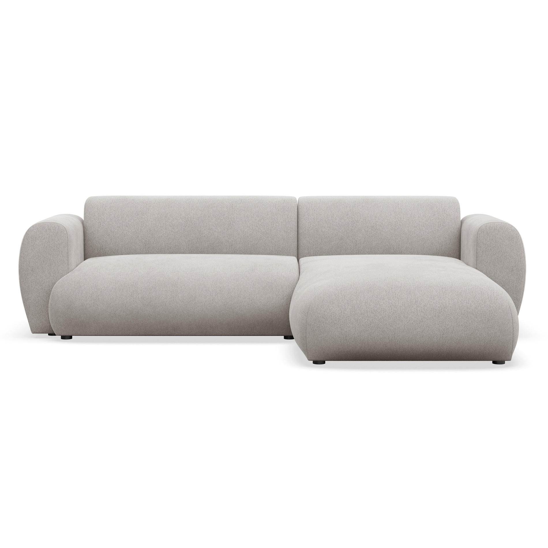 ECKSOFA Emia Hellgrau rechts - Hellgrau/Schwarz, Kunststoff/Textil (156/262cm) - Selsey