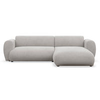 ECKSOFA Emia Hellgrau rechts - Hellgrau/Schwarz, Kunststoff/Textil (156/262cm) - Selsey