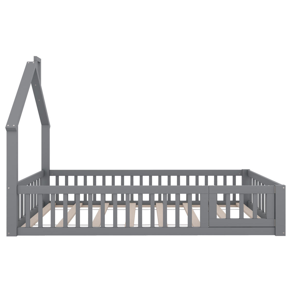 KINDEREINZELBETTEN aus Kiefernholz und MDF 90x200 cm in Grau mit Lattenrost - Grau, Holzwerkstoff (90/200cm) - Modfu