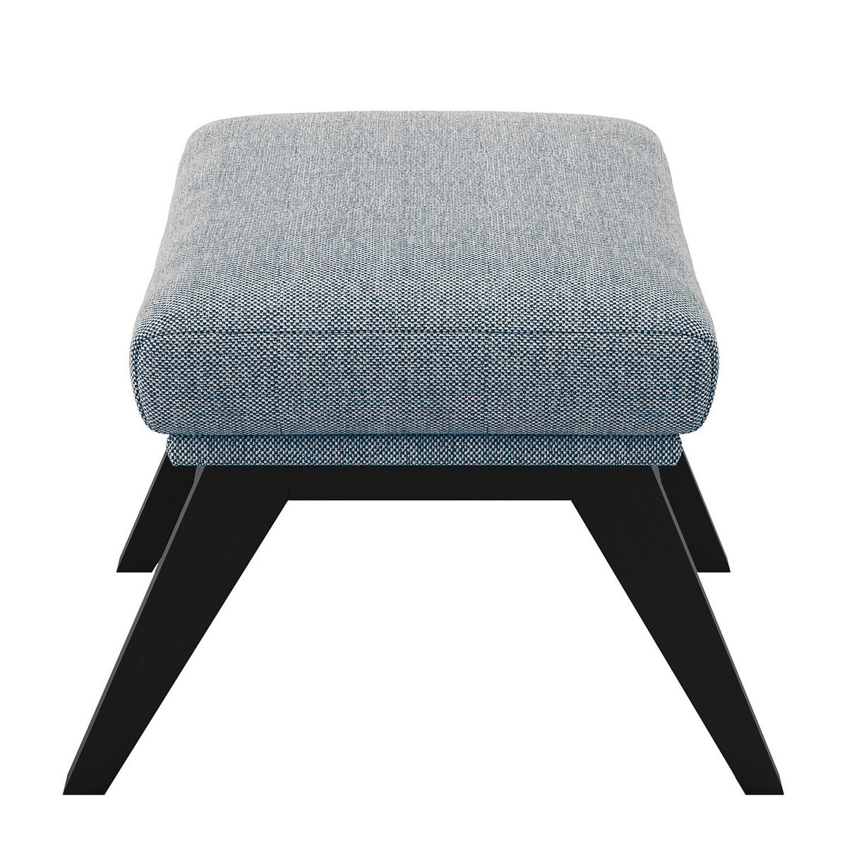 HOCKER mit Holzfüßen - Blau/Schwarz, Birkenholz/Textil (54/41/41cm) - home24