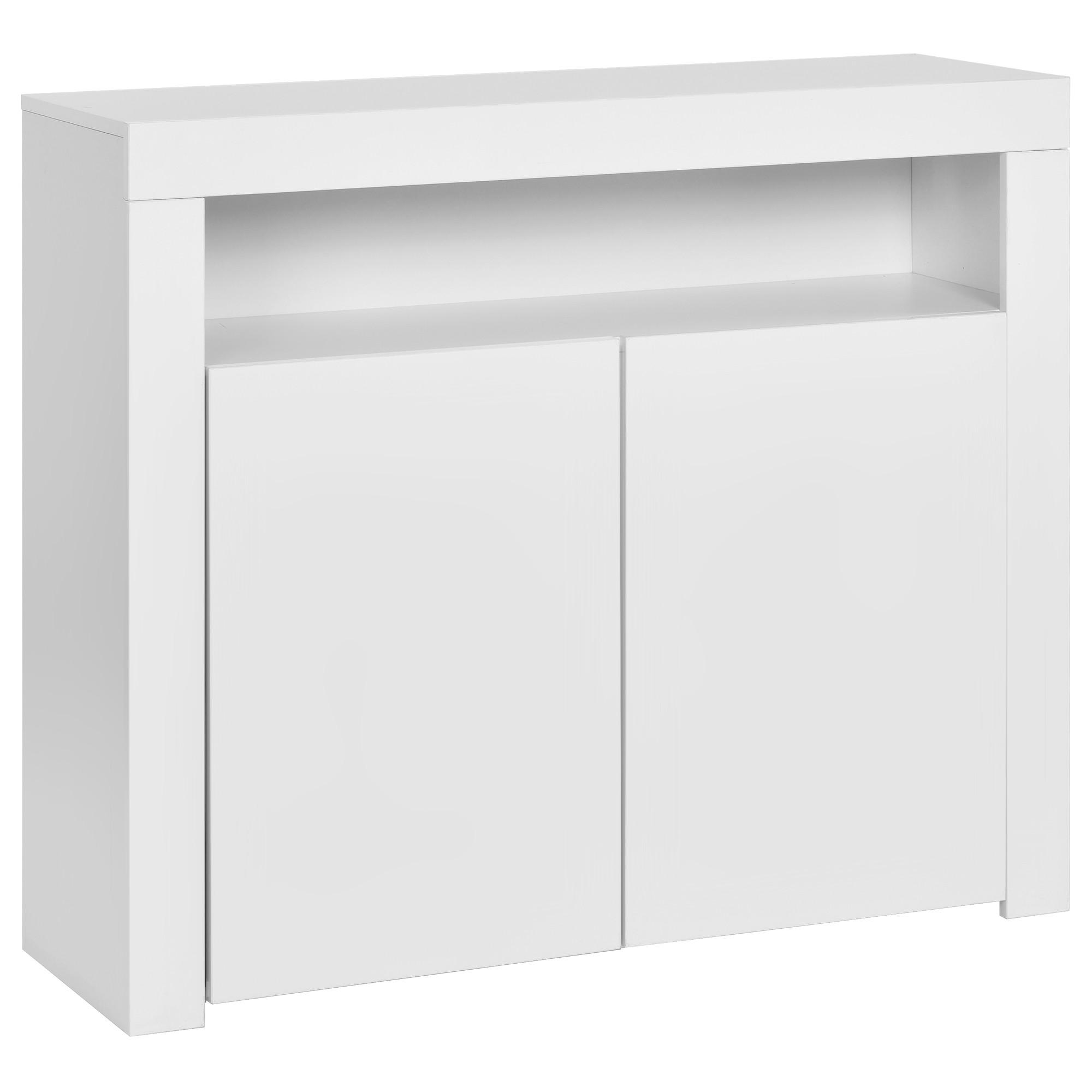 SIDEBOARD DE-37469 108/40/92 cm mit LED-Beleuchtung Weiß Hochglanz - Weiß, Holzwerkstoff (108/92/40cm) - ComfortXL