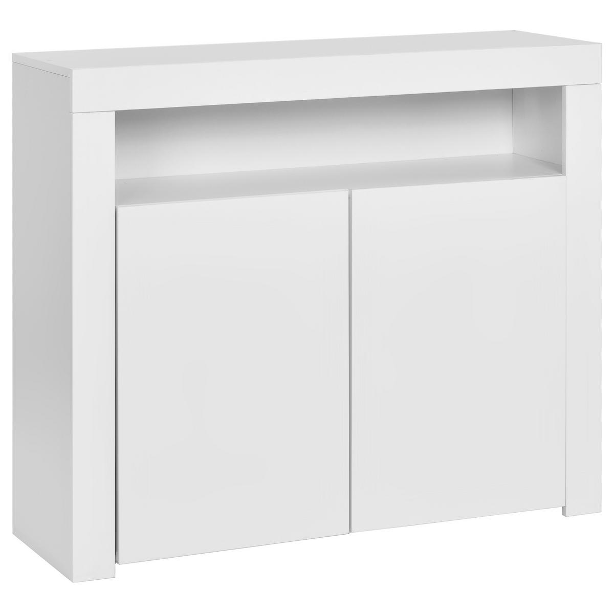 SIDEBOARD LED Weiß Hochglanz Stauraum TV-Schrank Modern - Weiß, Holzwerkstoff (40/92/108cm) - FLIEKS