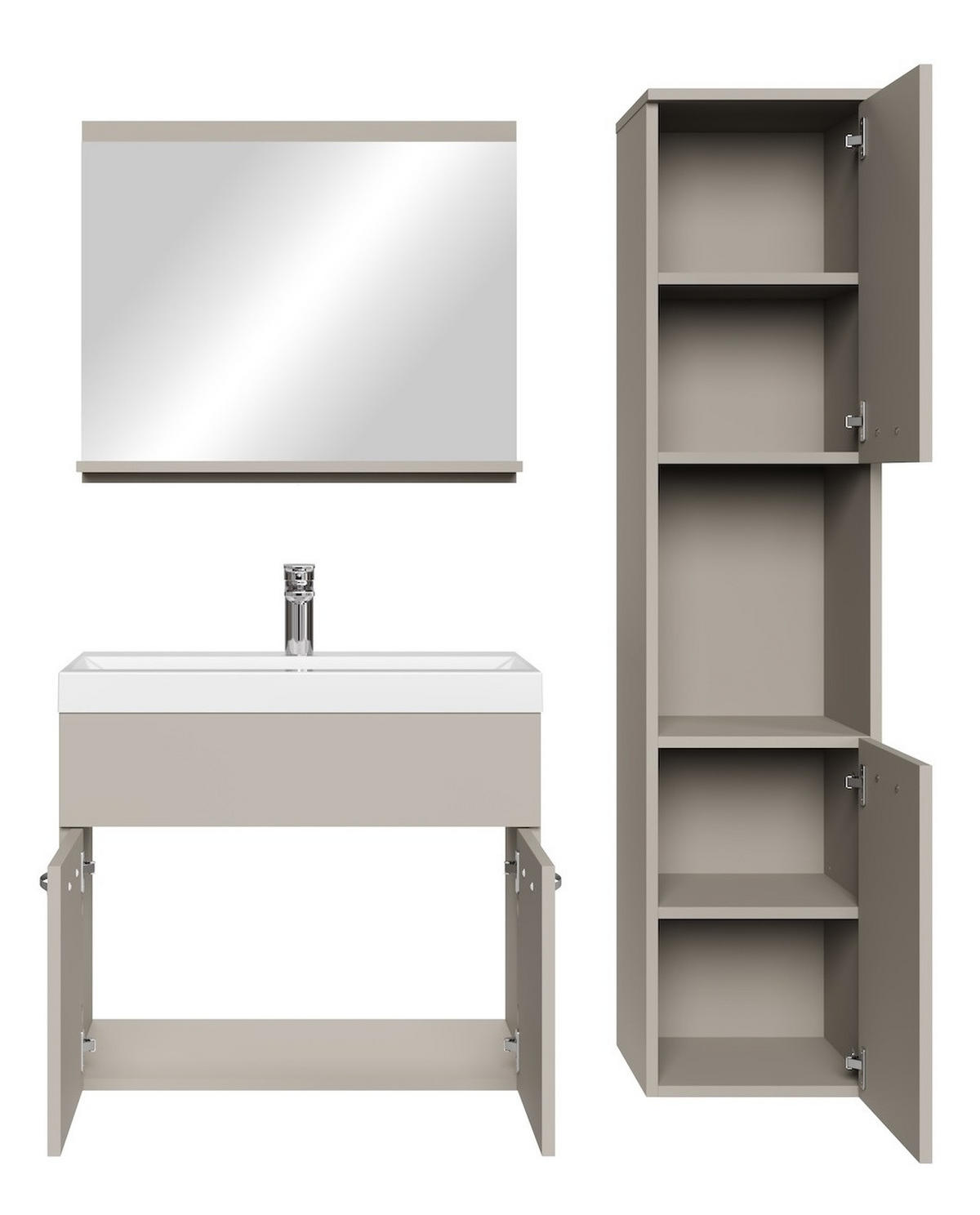 BADMÖBEL-SET Montreal 4 Teile Cashmere - 60 x 35 x 51 cm - Kaschmir, Holz (60/51/35cm) - Badplaats