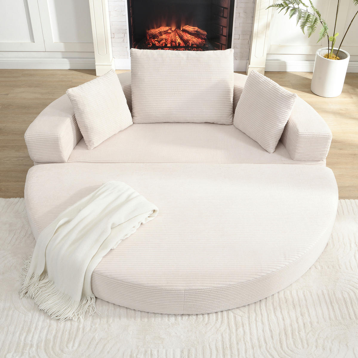 KLAPPSOFABETT Cord Samt-Optik 2-in-1 Sofa und Bett Beige 173/176/40 cm - Beige, Textil (176/40/173cm) - Redom