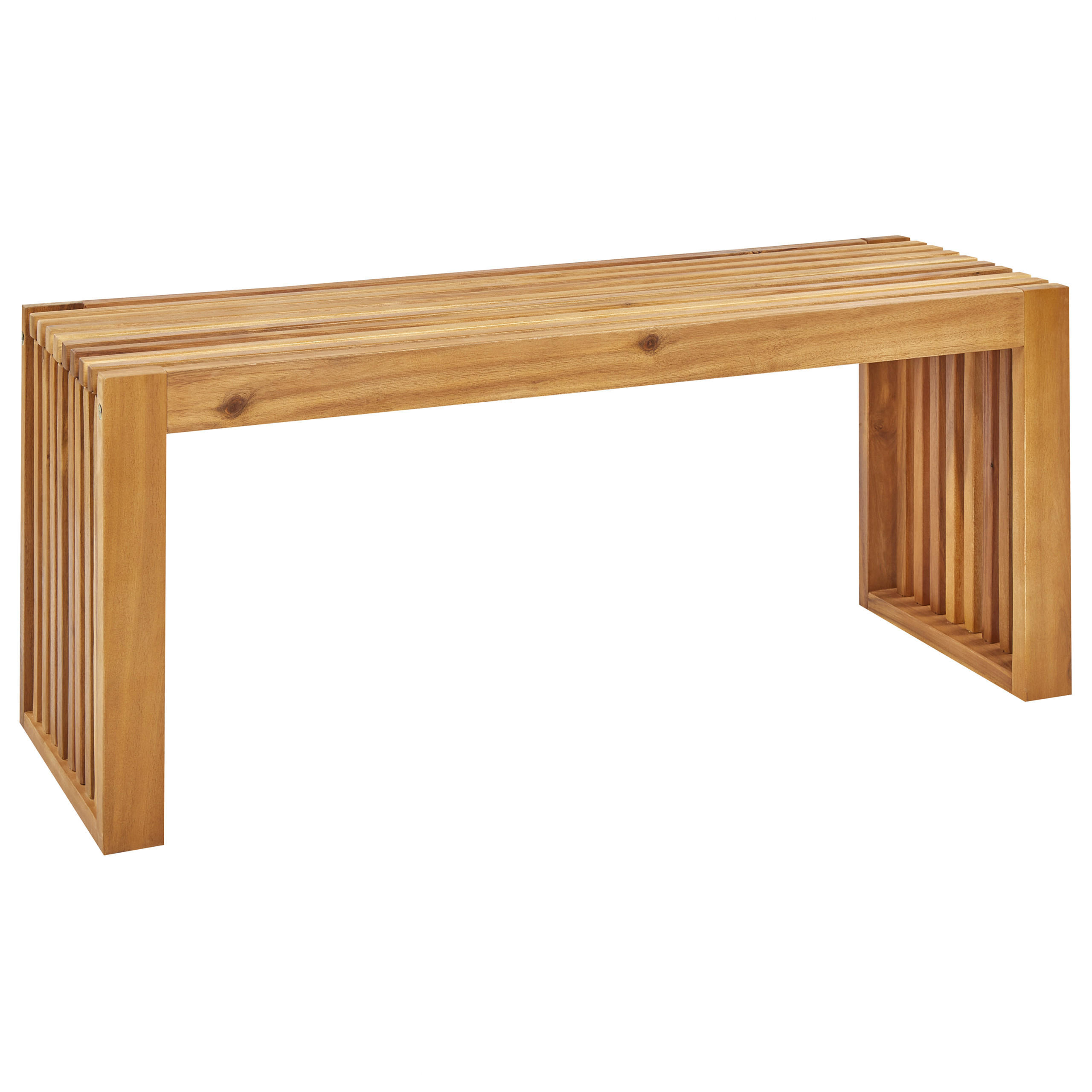 GARTENBANK Heller Holzfarbton Bellano - Hellbraun, Holz (105/43/35cm) - Beliani