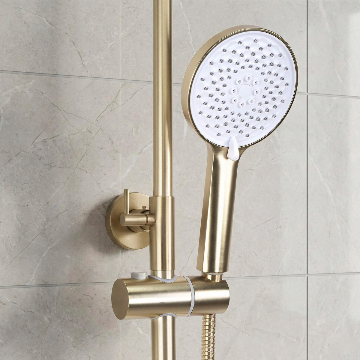 DUSCHGARNITUR Rea Ontario Brush Gold - Goldfarben, Metall (16/124/21cm) - REA