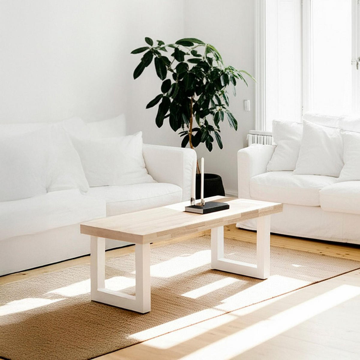 COUCHTISCH HOCHKLAPPBARER Alys Weiß 120 cm x 48 - 62 cm - Weiß, Holz (60/120/48cm) - Klast Home