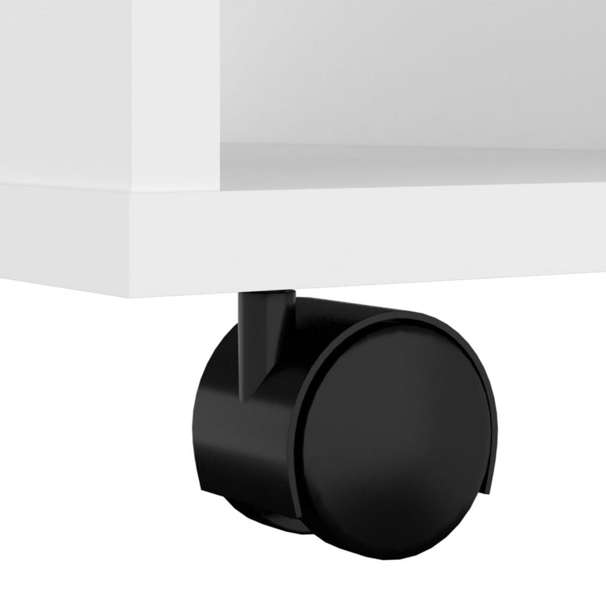 BEISTELLSCHRANK mit 4 Rollen, 60/35/75 cm, aus Holzwerkstoff, in Weiß - Weiß, Holz (60/75/35cm) - vidaXL