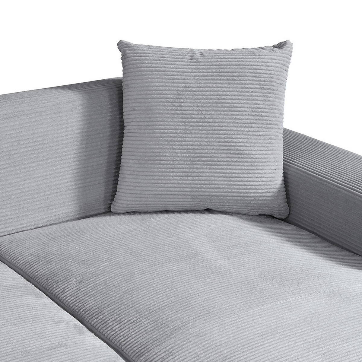 ECKSOFA AMELIO - Grau, Rechts - Grau, Holzwerkstoff/Textil (178/240cm) - Home Deluxe