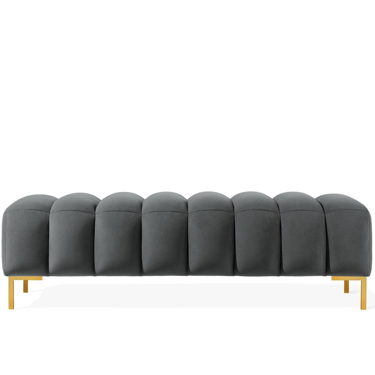 POLSTERBANK Bettbank PECCO, Metallbeinen - Dunkelgrün/Goldfarben, Holz/Textil (160/50/50cm) - KONSIMO®