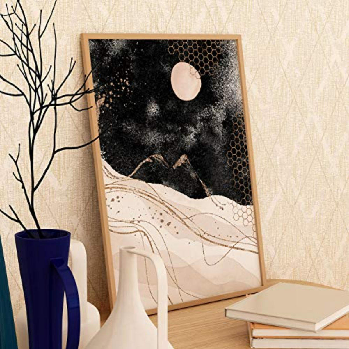 POSTER Set mit 4 Abstrakte Formen und Figuren Braun A4 Rahmenlos - Klar, Papier (29.7/3cm) - Nacnic