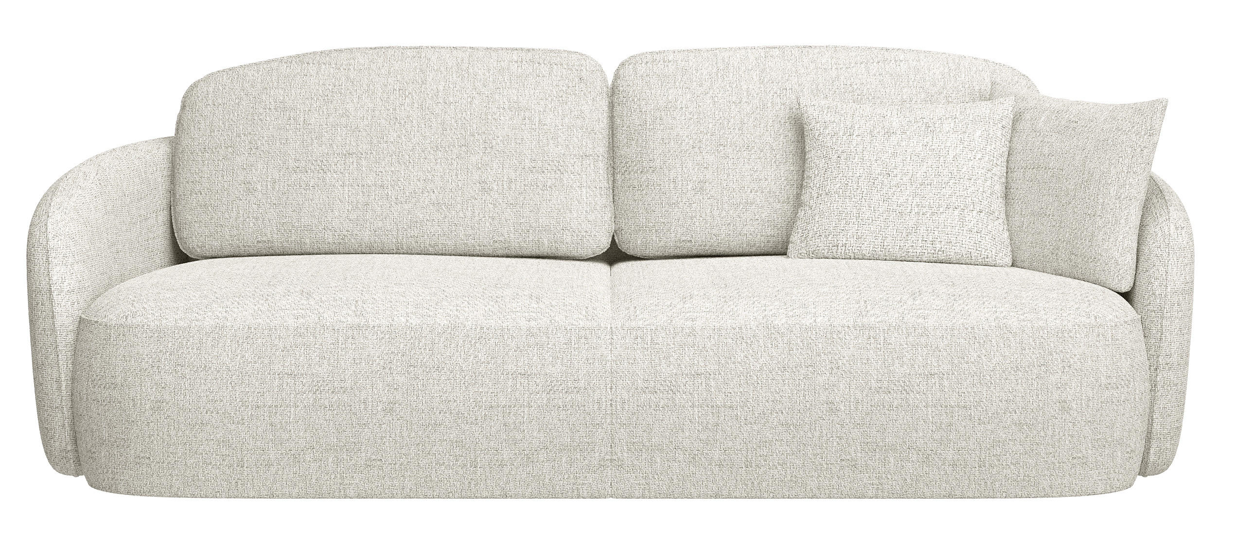 3-SITZER-SOFA Savoy Cremeweiß mit Schlaffunktion - Creme/Schwarz, Kunststoff/Textil (254/96/105cm) - Selsey