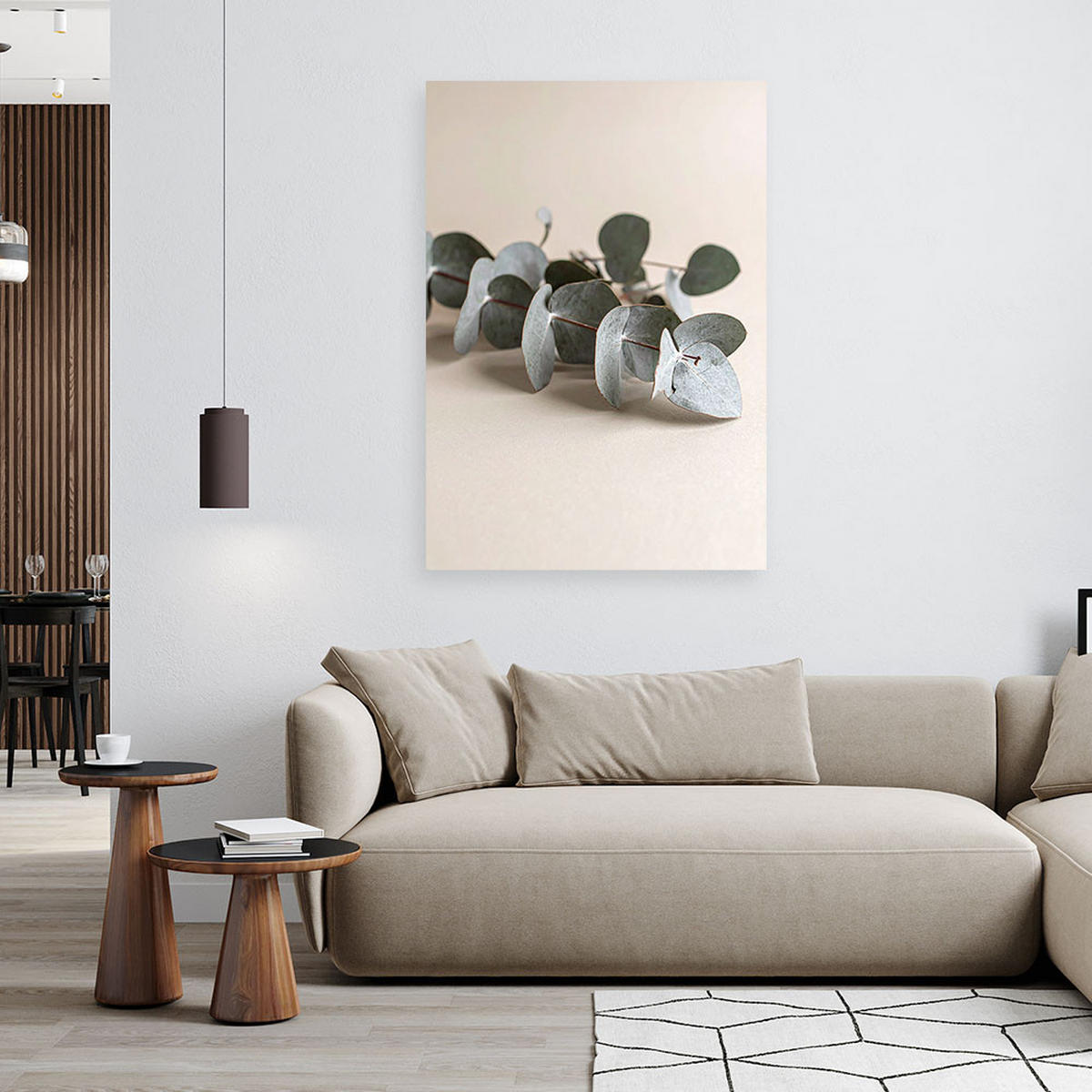 LEINWANDBILD Blätter Pflanzen Natur beige 70x100cm - Beige, Textil (70/100cm) - Feeby