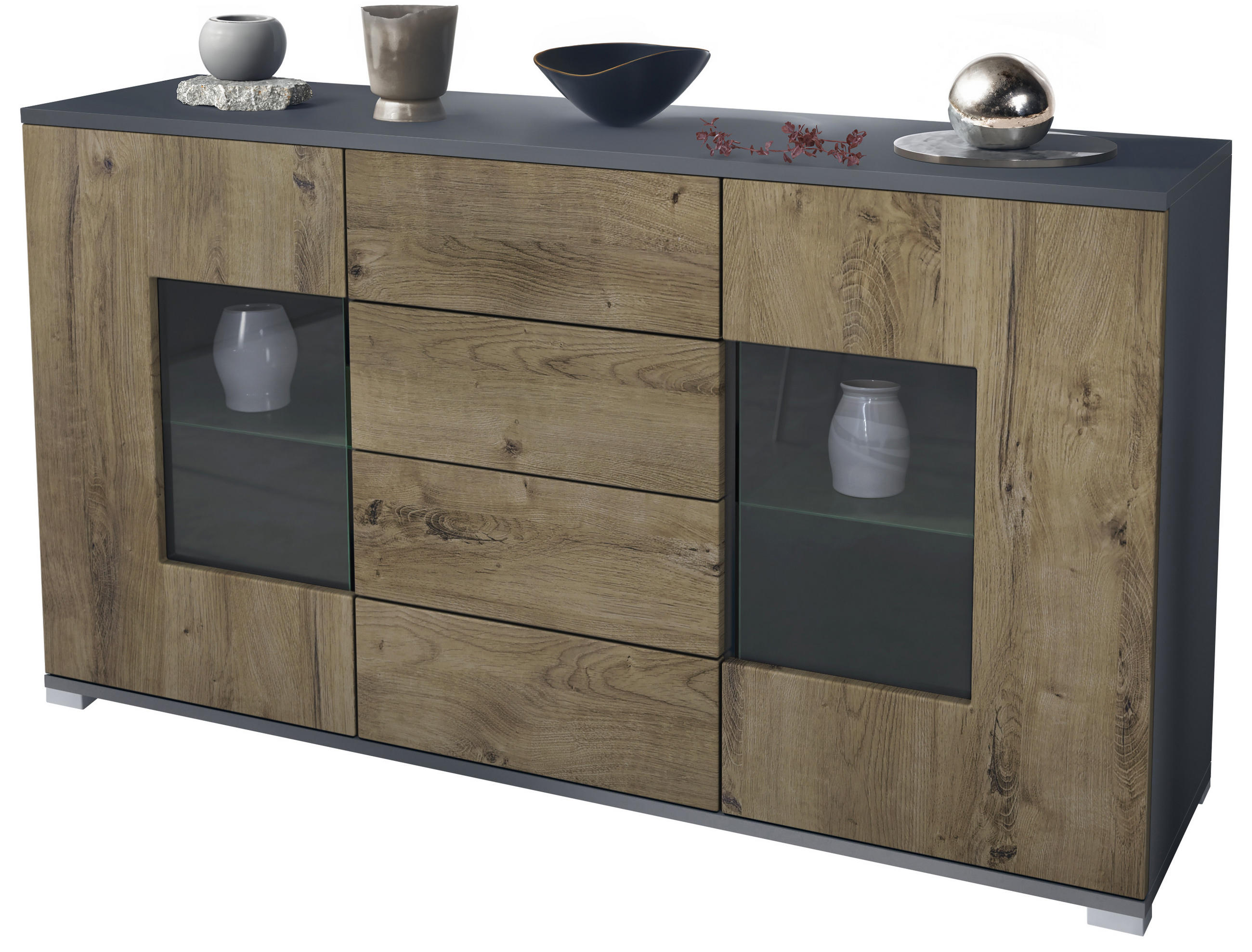 SIDEBOARD Grömitz Eiche Ribbeck - Alteiche, Holzwerkstoff (138.5/75.5/35cm) - Vladon