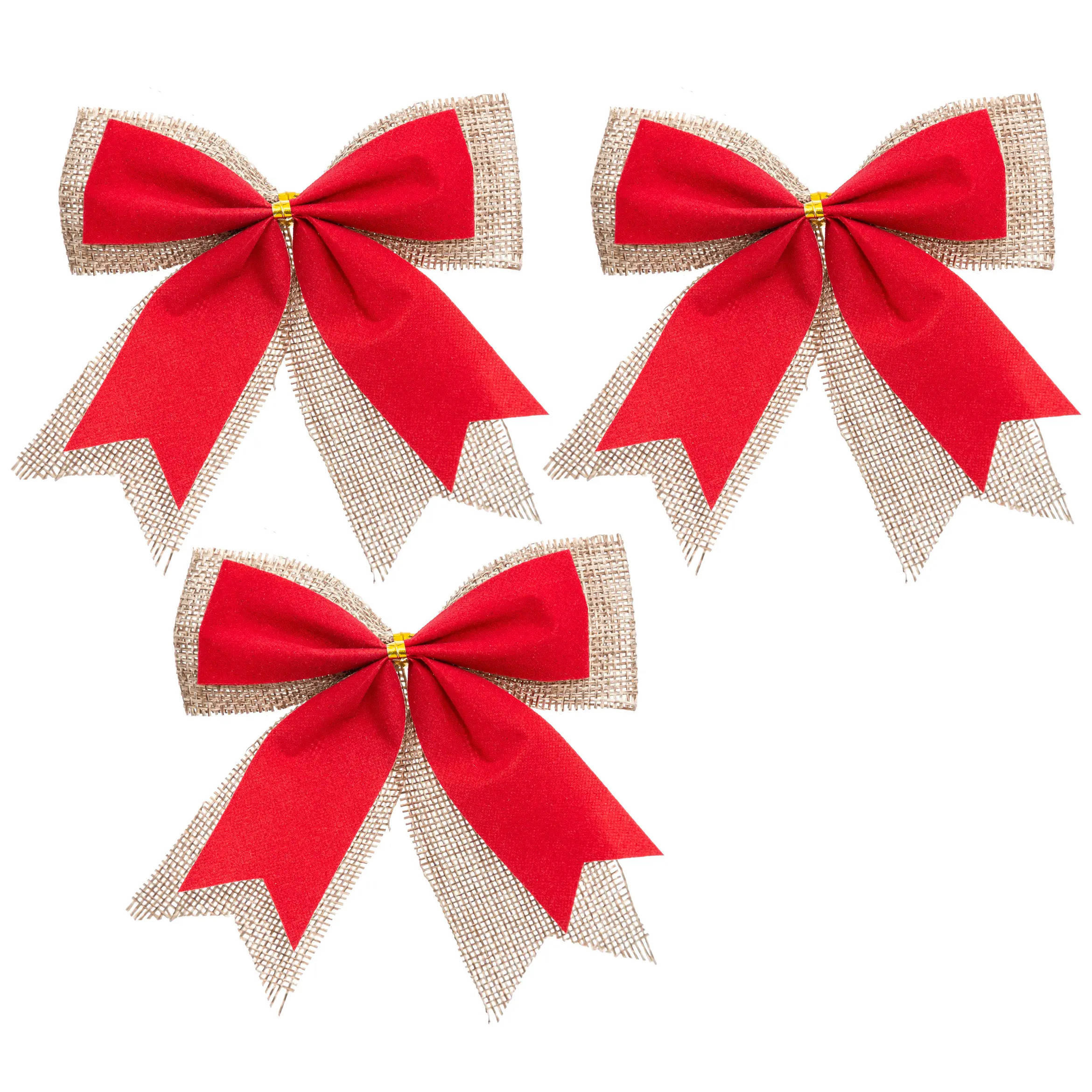 DEKOSCHLEIFEN 10/12 cm 3er-Set - Rot, Textil (1/12/10cm) - Atmosphera Createur d´interieur