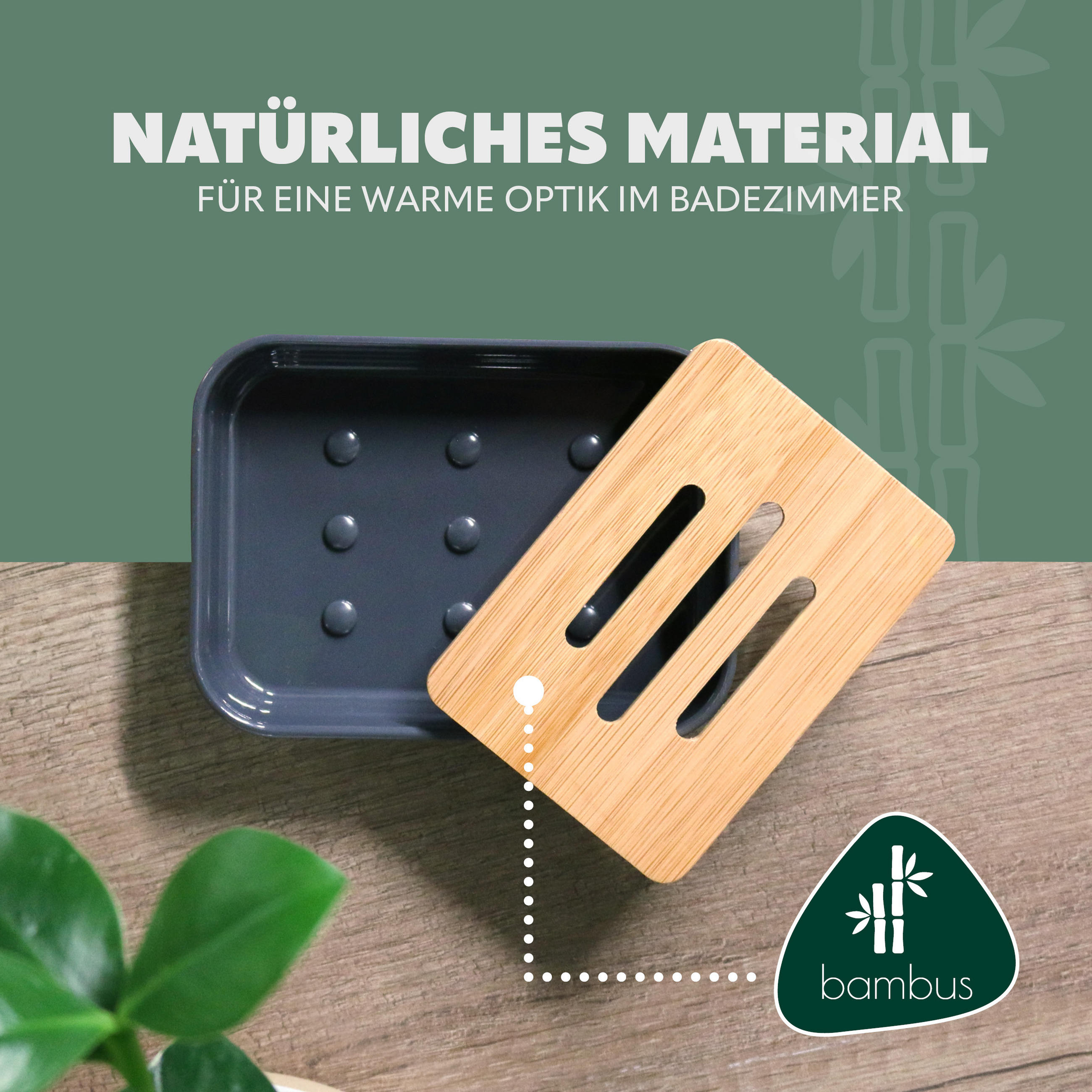 Thumbnail - bremermann Badezimmer-Set, Grau, Kunststoff, 18x25x18 cm, Badaccessoires