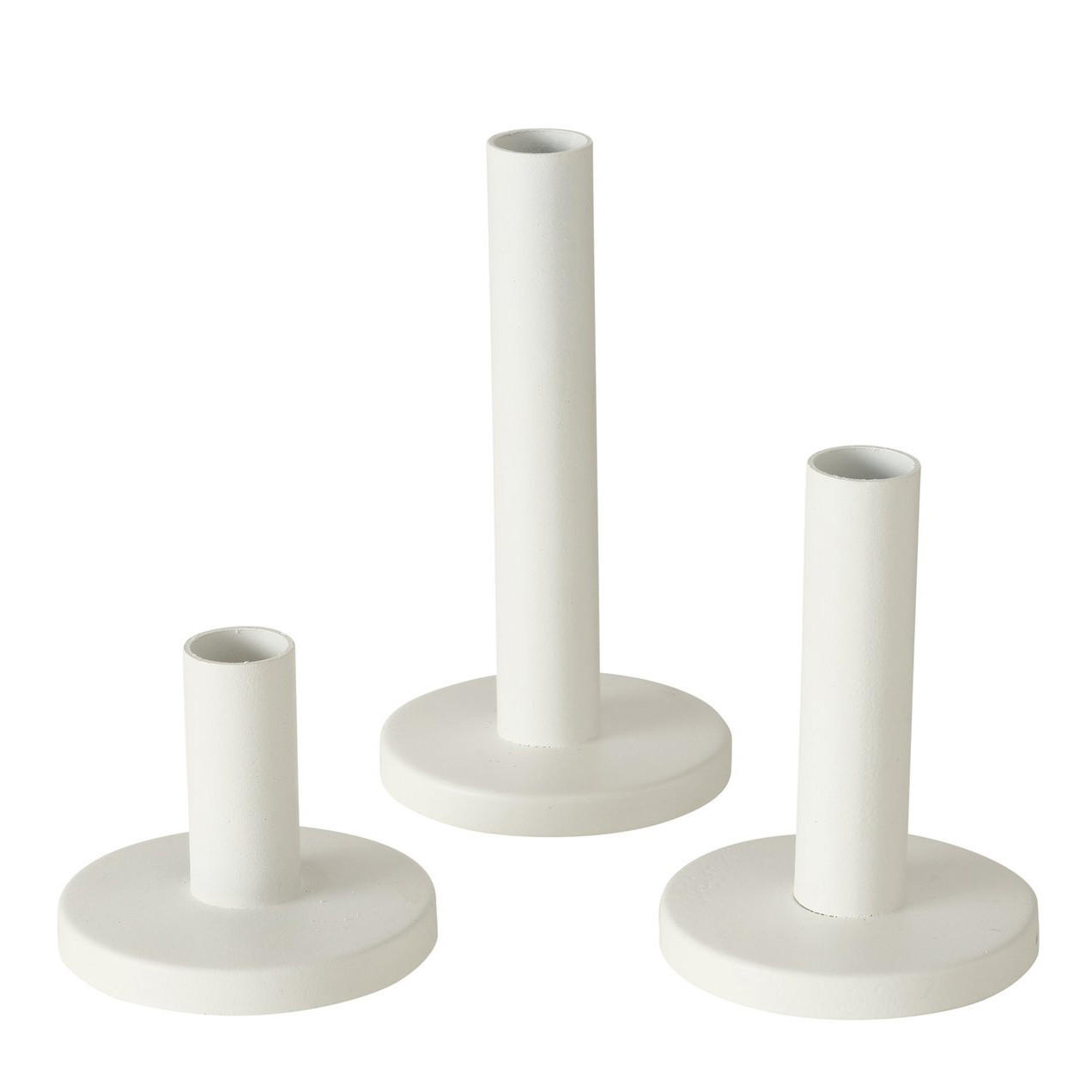 METALLKERZENHALTER 3er Set Malko - Weiß, Metall (9/16/9cm) - Boltze Home