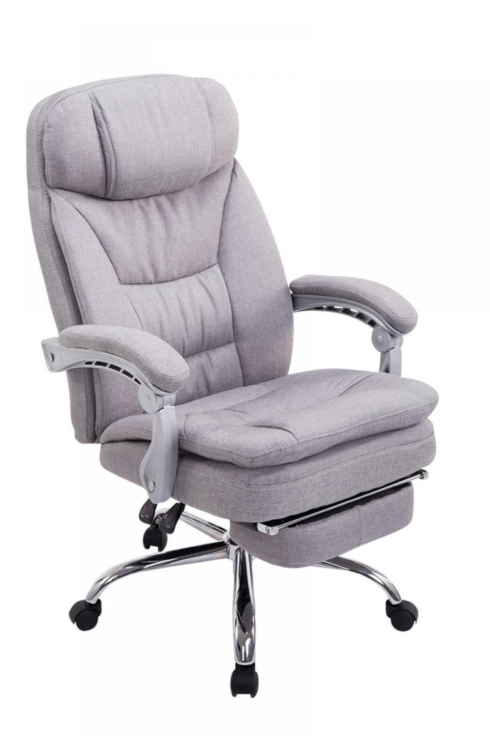 CHEFSESSEL Stoff Grau - Chromfarben/Grau, Textil/Metall (67/112/67cm) - CLP