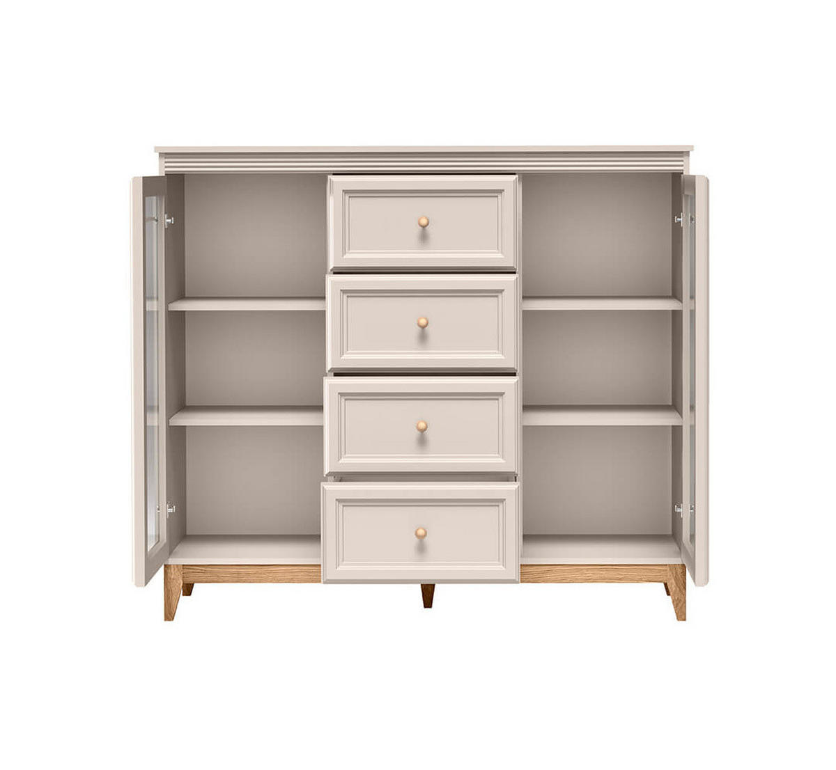 VITRINE Windsor 7 Kashmir - Kaschmir, Holzwerkstoff (141.5/125.5/40.5cm)