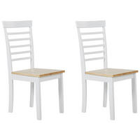 ESSZIMMERSTUHL 2er-Set Gummibaumholz Heller Holzfarbton Battersby - Hellbraun, Holz (40/94/40cm) - Beliani