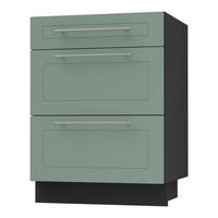 SCHUBLADENUNTERSCHRANK Kvantum D3M/60 60 / 50 / 82cm - Schwarz/Mintgrün, Holz/Holzwerkstoff (60/82/50cm) - Feldmann-Wohnen