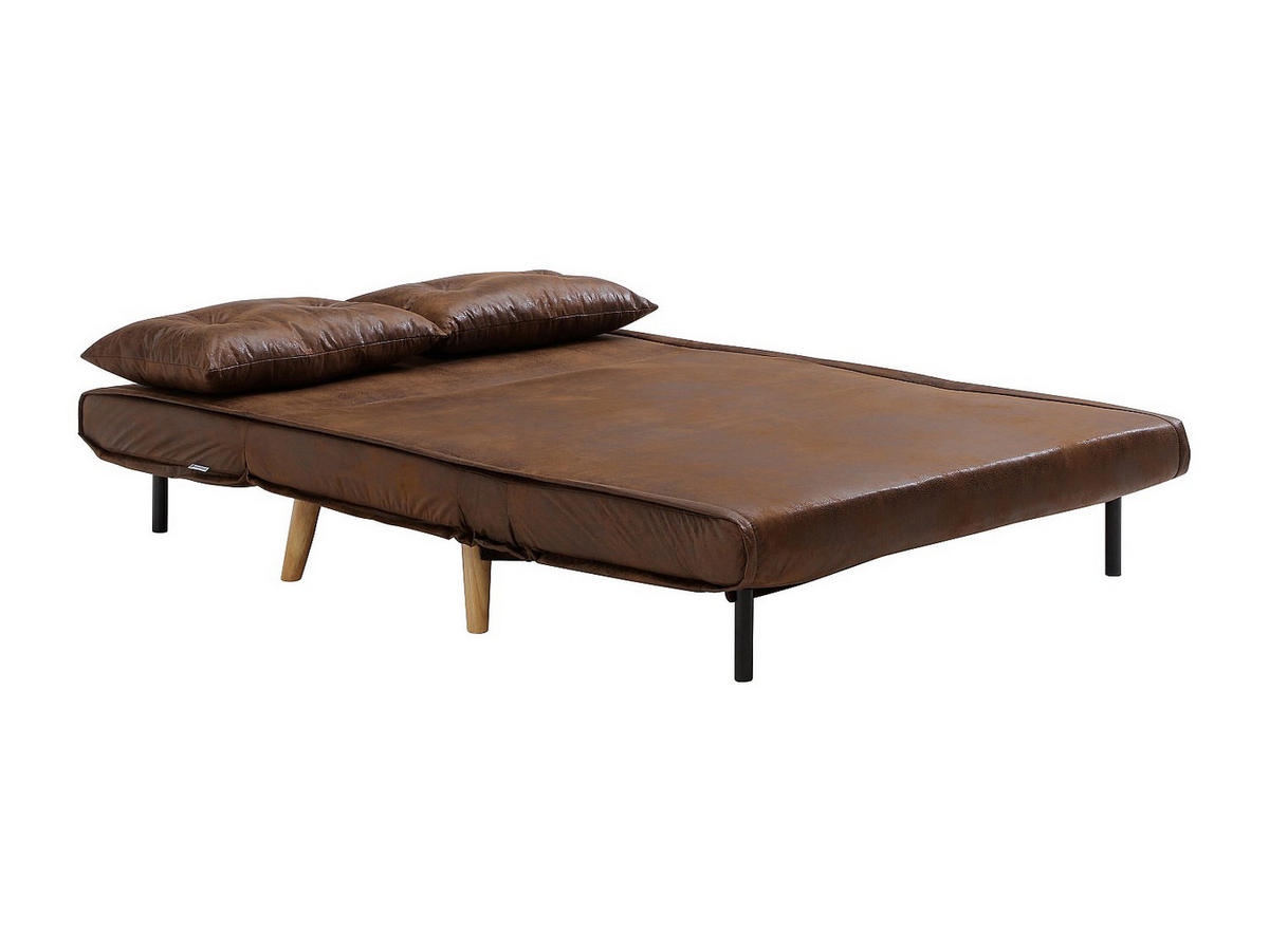 SCHLAFSOFA - 2 Personen - stoff - braun Valerio - Braun, Holz/Textil (120/74/74cm) - Vente-Unique