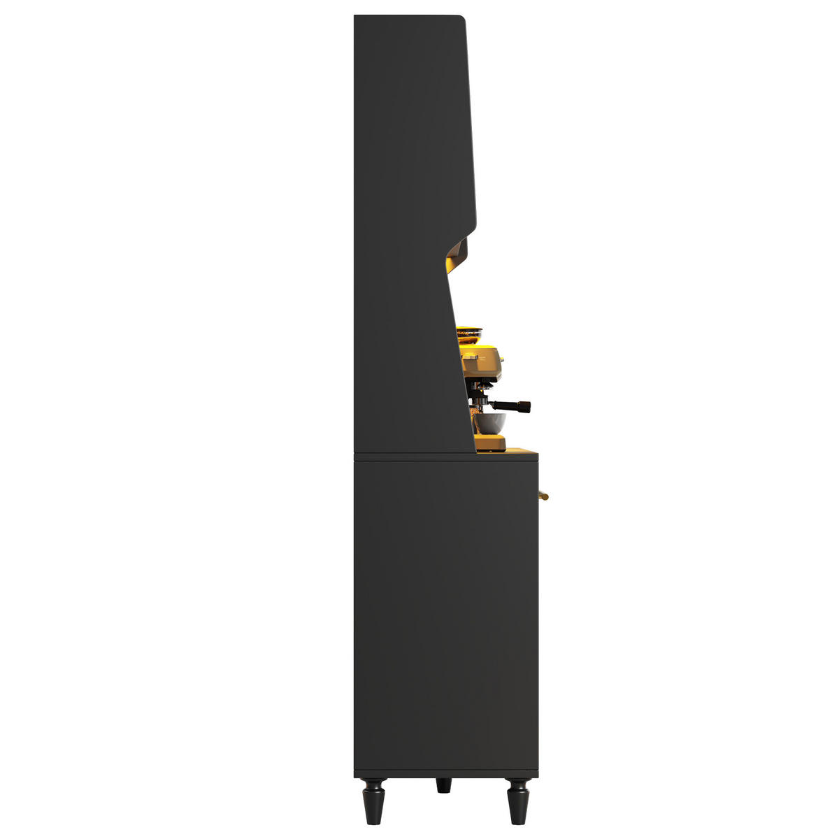 HOCHSCHRANK mit LED 120 x 45 x 195,5 cm Schwarz 3 Schubladen - Schwarz, Holzwerkstoff (45/195.5/120cm) - Meubliv