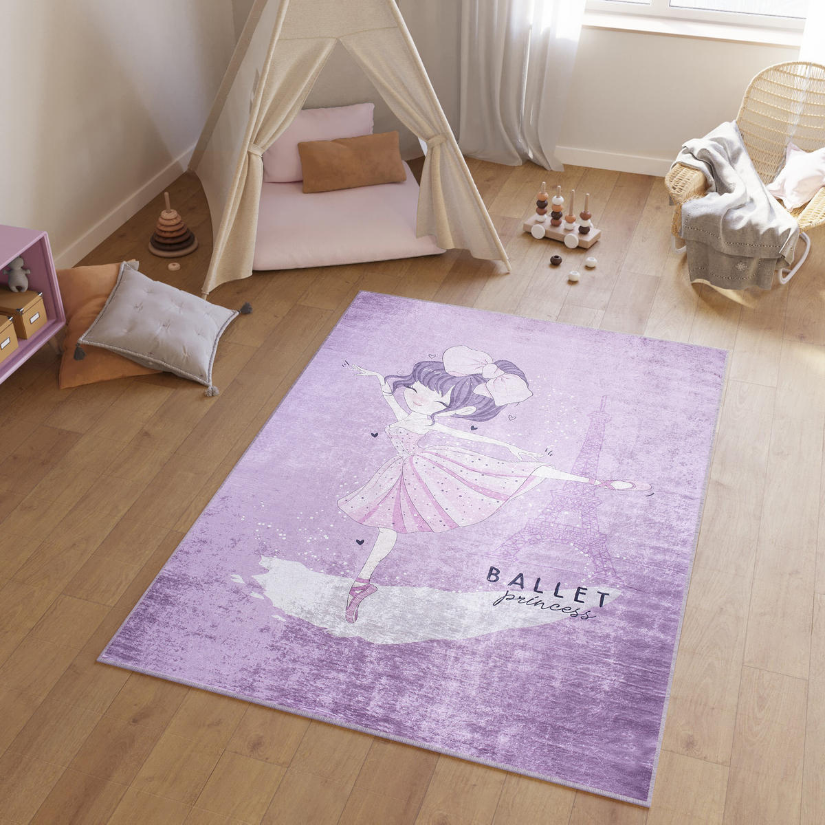 TEPPICH EMMA Violett 80/150 cm - Violett, Kunststoff (80/150cm) - Tapiso