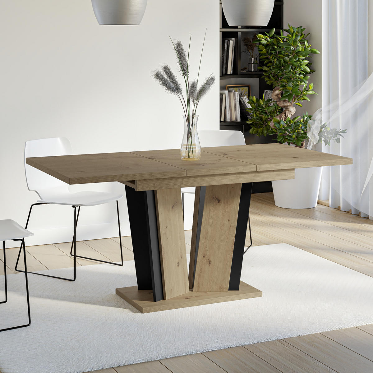 ESSTISCH Ausziehbar 120-160 cm Artisan - Eiche Artisan, Holzwerkstoff (160/80/75cm) - Home Collective