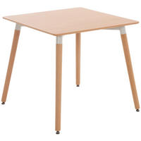 KONSOLENTISCH eckig 80/80/75 cm Holz natura - Eukalyptusholzfarben, Holz (80/80/75cm) - CLP