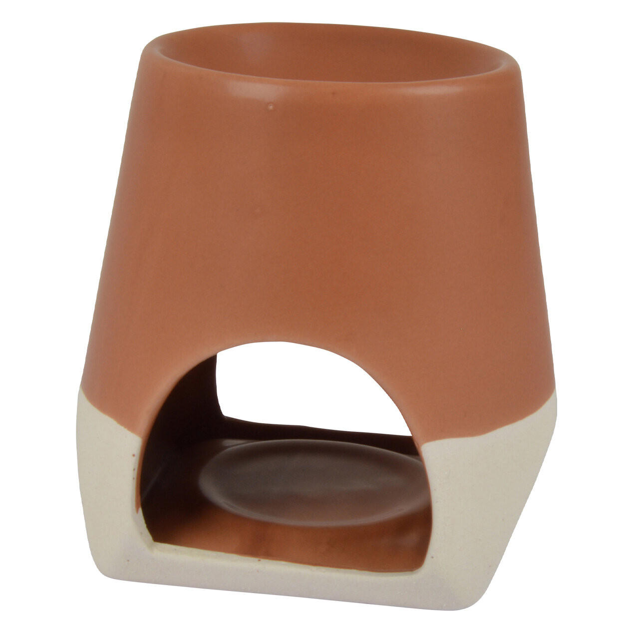 DUFTKAMIN Keramik Teelichter Duftwachs 10,5 cm - Terra cotta, Keramik (9/10.5/10cm) - Homea