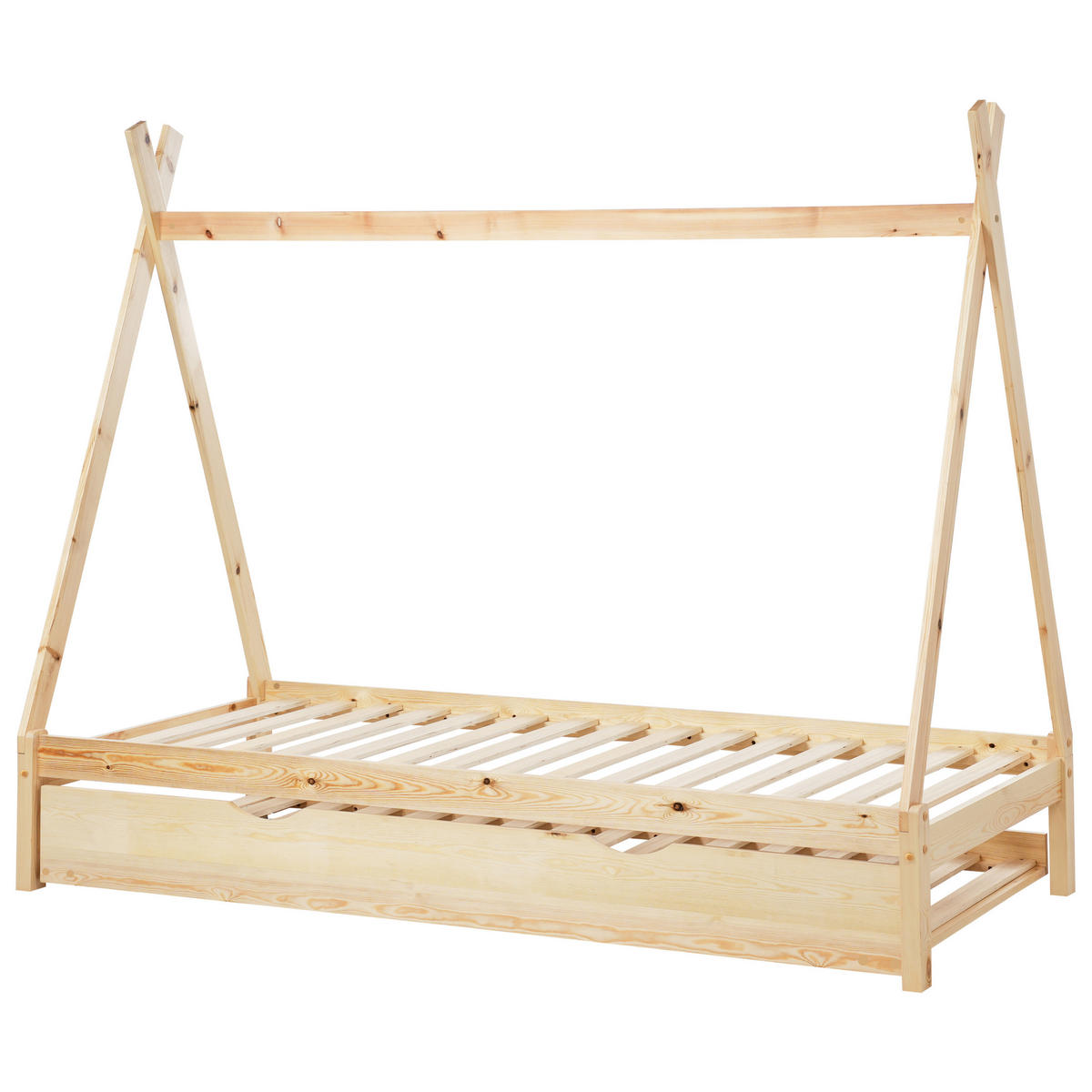 KINDERBETT 90x200 cm Heller Holzfarbton Talmontiers - Hellbraun, Holz (90/200cm) - Beliani