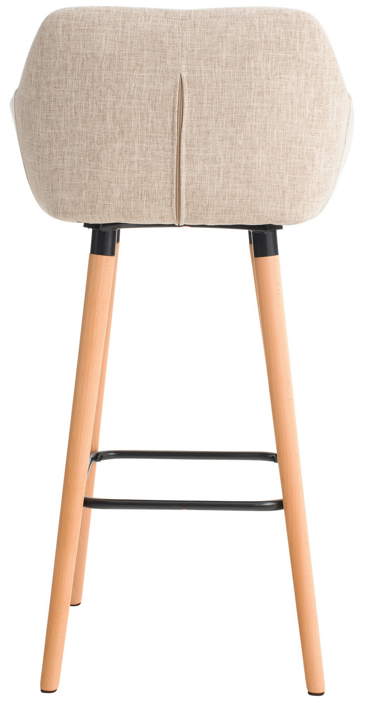BARHOCKER Stoff creme - Eukalyptusholzfarben/Creme, Holz/Textil (55/99/46cm) - CLP