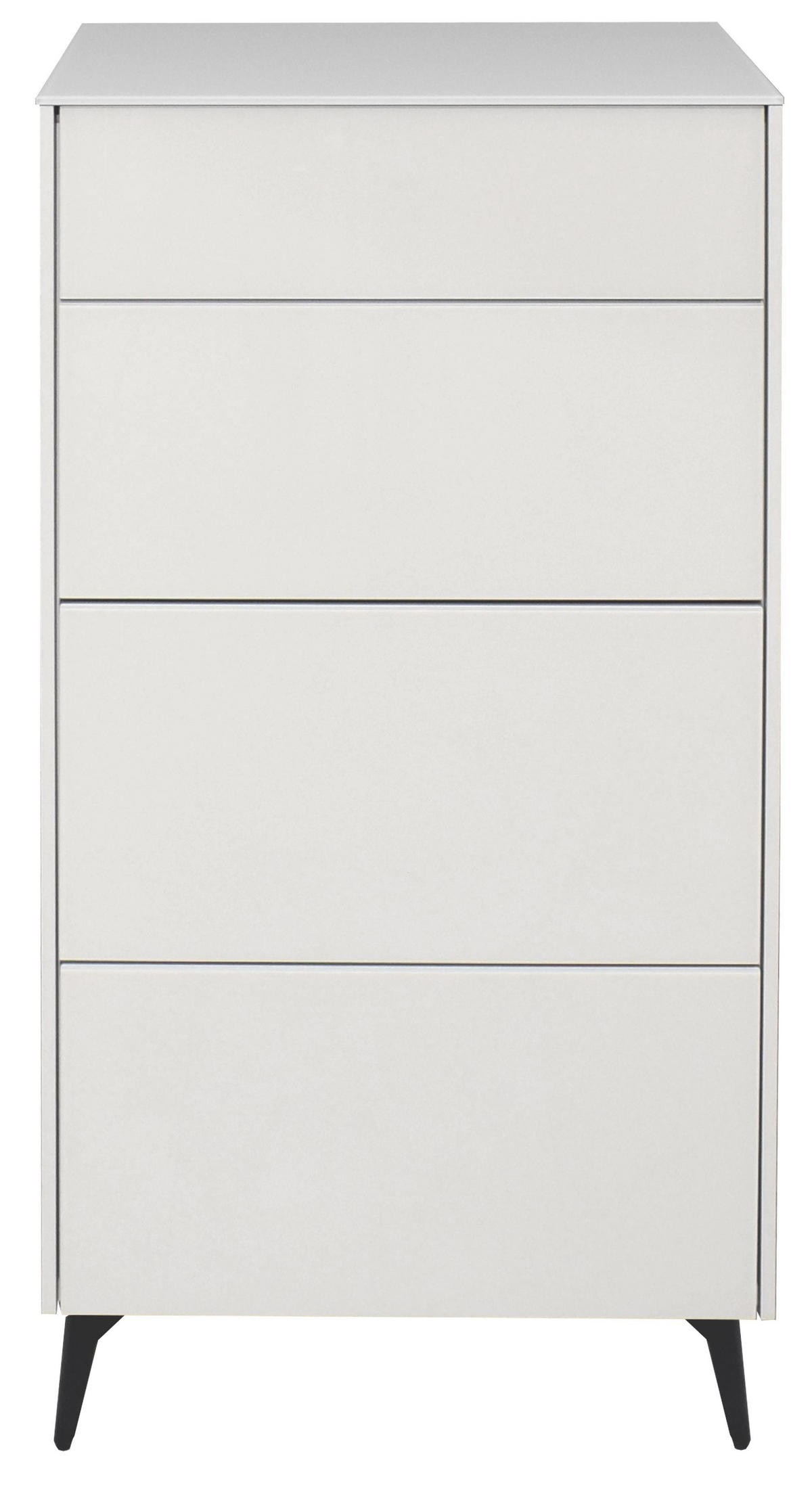 KOMMODE Elfi 52x42x104 Hochglanz Kreidegrau/Glas Kreidegrau - Hellgrau, Holzwerkstoff (52/104/42cm) - 58aufmkessel