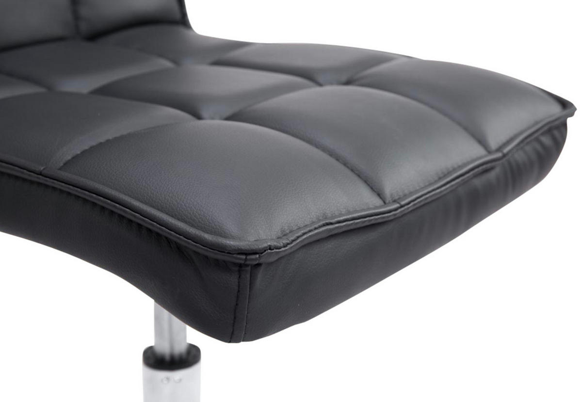 DREHSTUHL 2er Set Lederlook schwarz - Chromfarben/Schwarz, Textil/Metall (43/90/59cm) - CLP