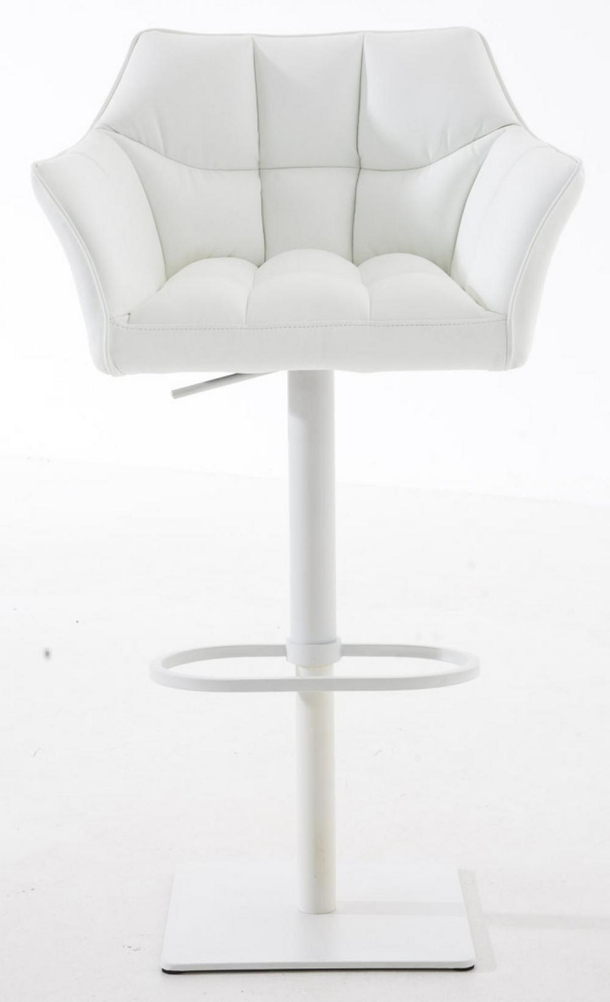 BARHOCKER 2er Set Lederlook Weiß - Weiß, Textil/Metall (64/88/45cm) - CLP