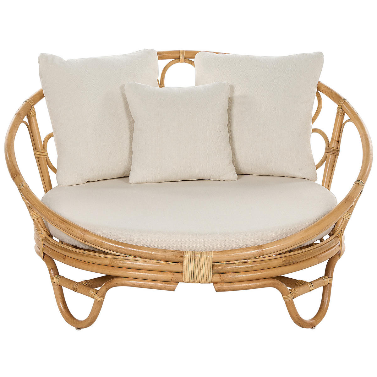 SONNENINSEL Rattan natürlich Auflagen beige ROSSANO - Beige/Naturfarben, Naturmaterialien (112/71/110cm)