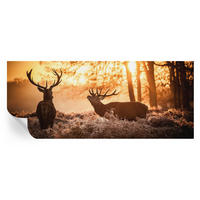 FOTOTAPETE 250x104 cm - Rehe am Morgen - Schwarz, Textil (250/104cm) - Wallfluent