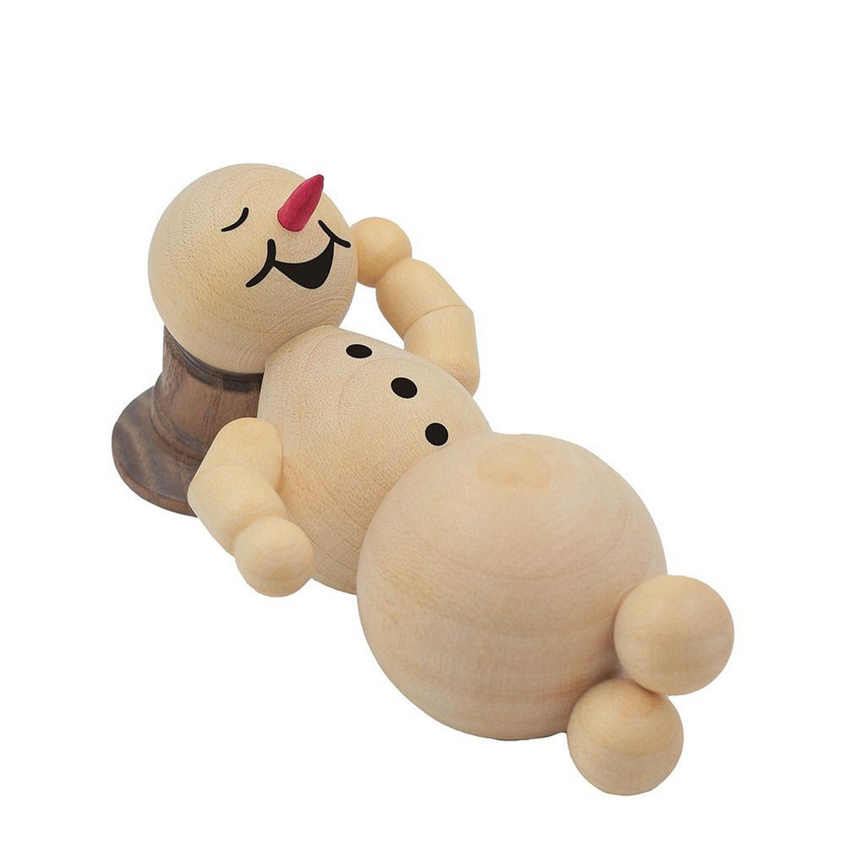 HOLZFIGUR Schneemann schlafend 4 cm - Multicolor, Holz (10/4/0.1cm)